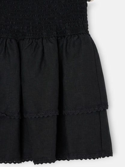 Falda mini lino negra