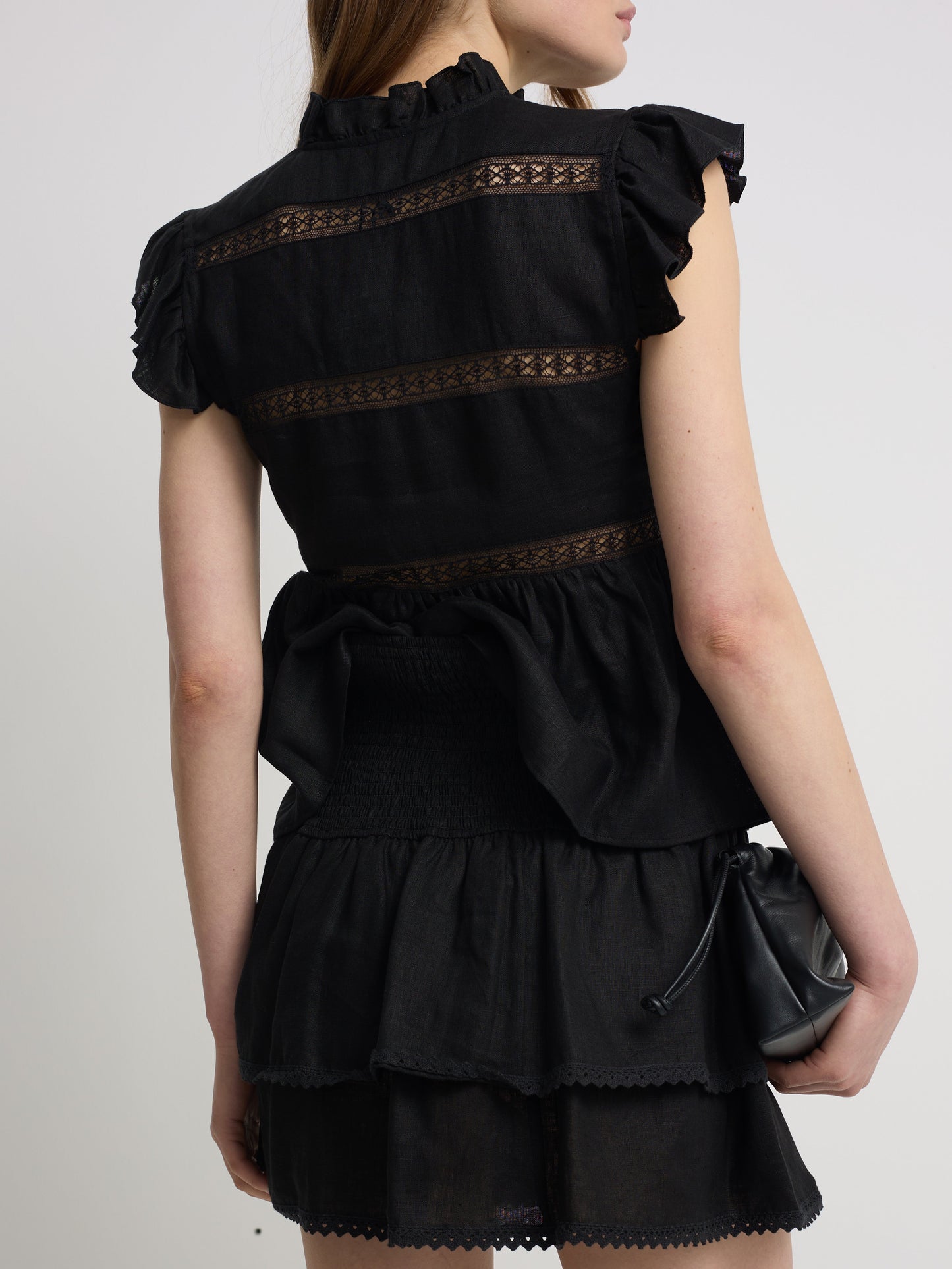 Falda mini lino negra