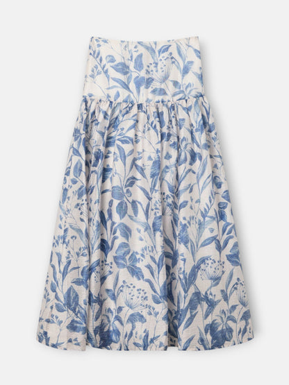 Falda estampado flores azul