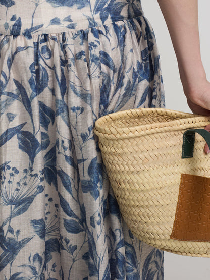 Falda estampado flores azul