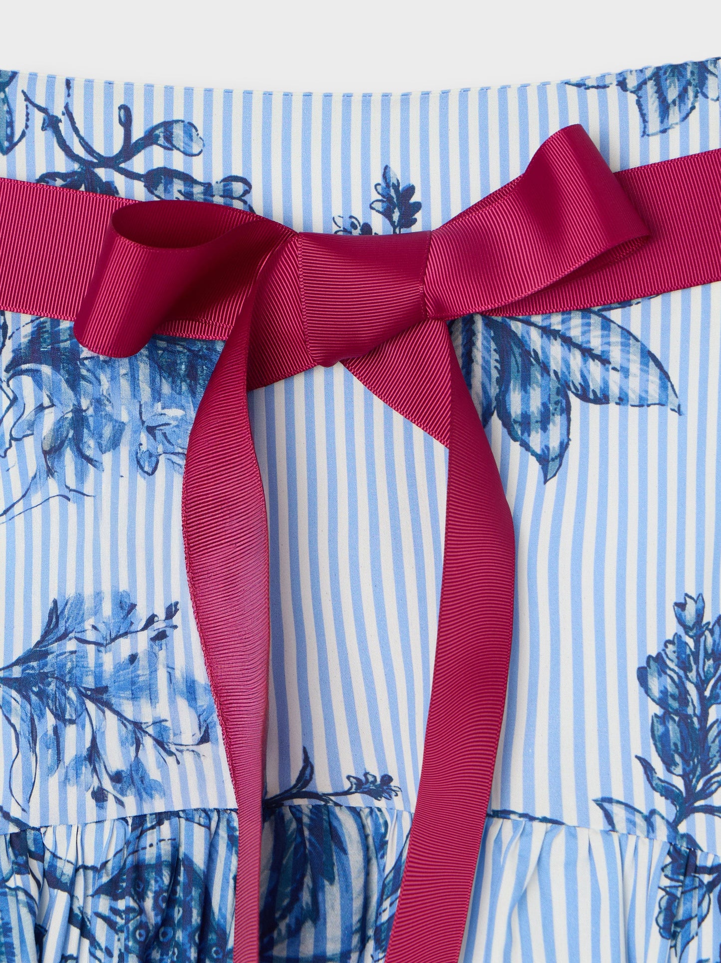 Falda larga estampado rayas celeste azules