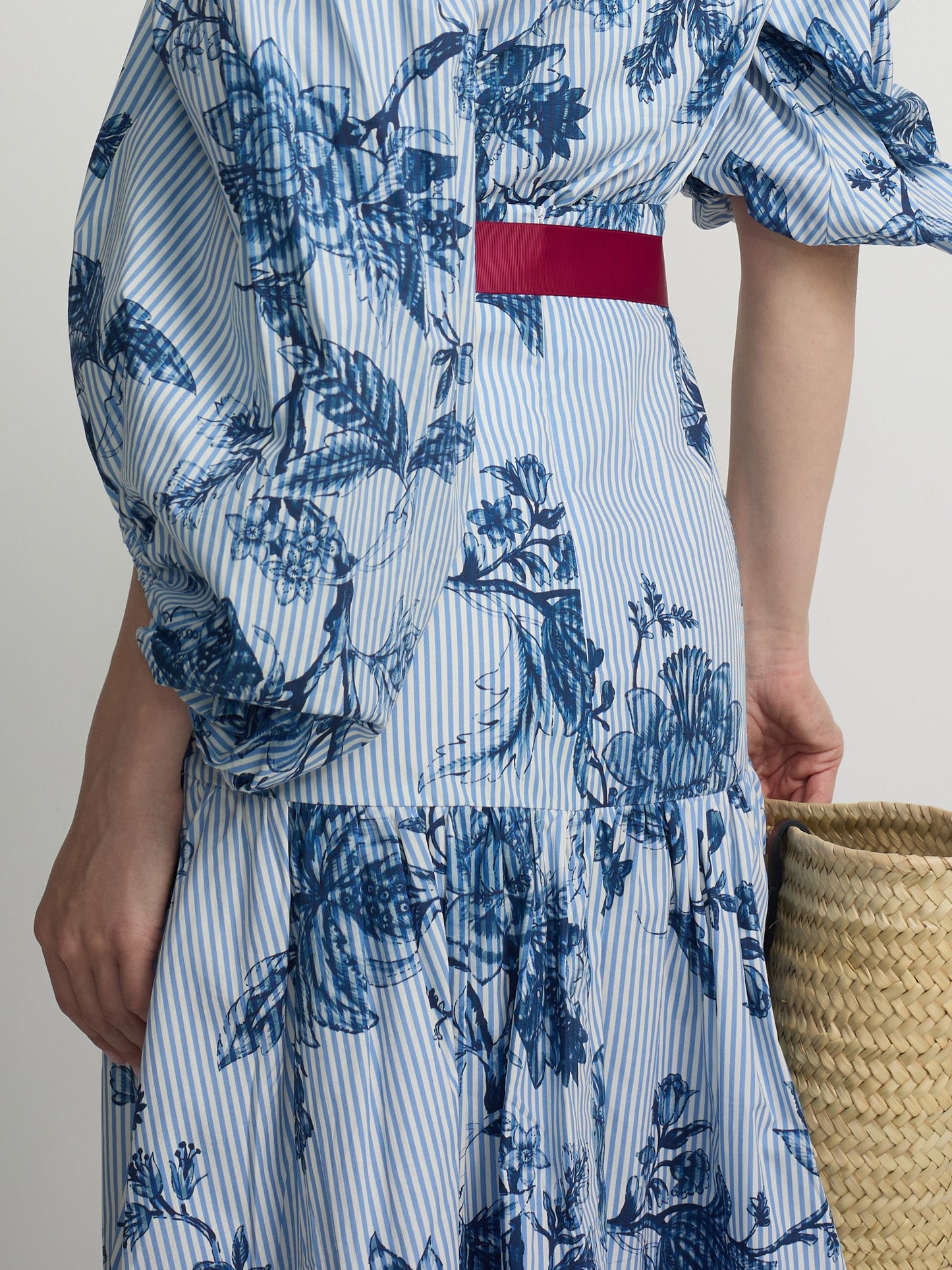Falda larga estampado rayas celeste azules