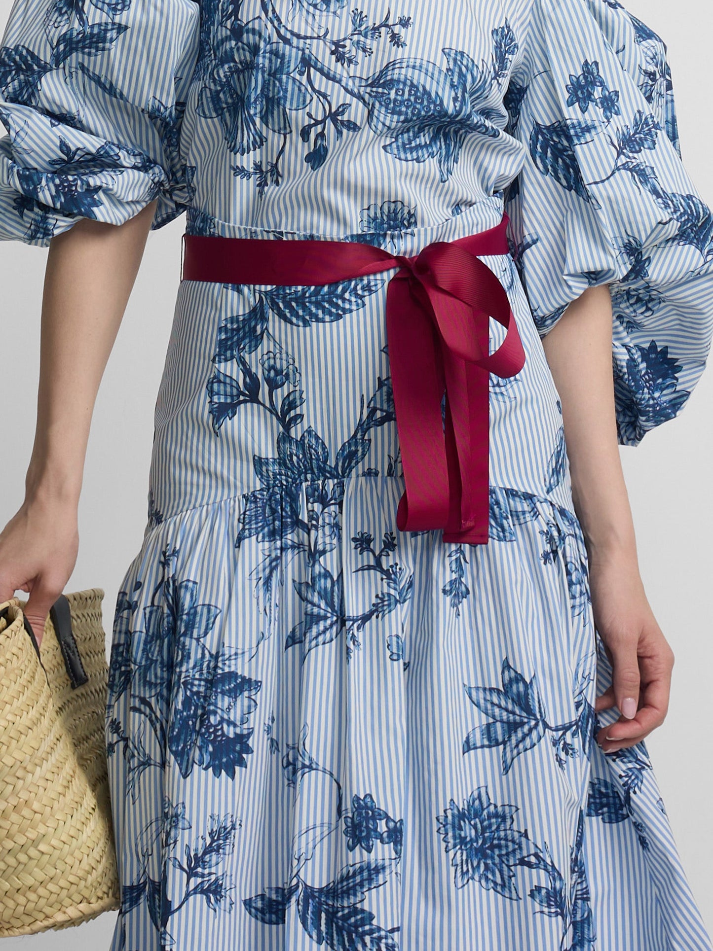 Falda larga estampado rayas celeste azules