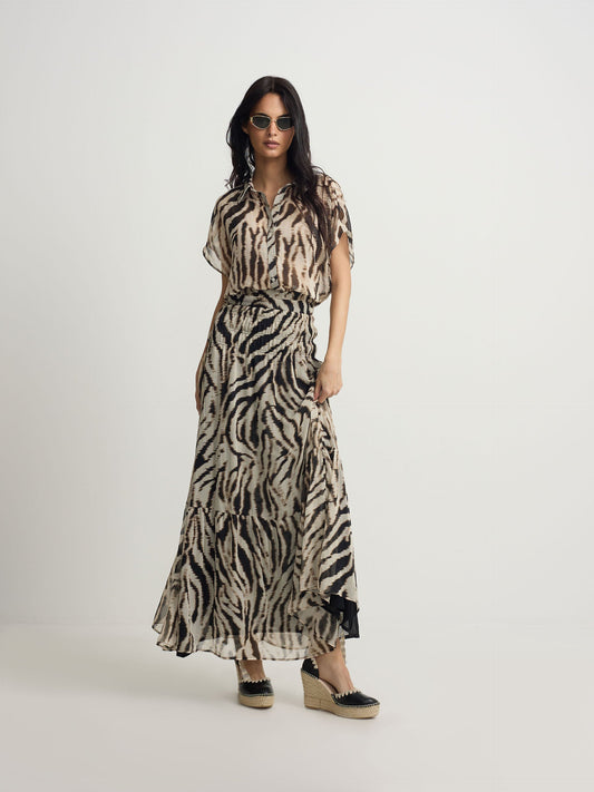 Falda larga estampado animal print negros