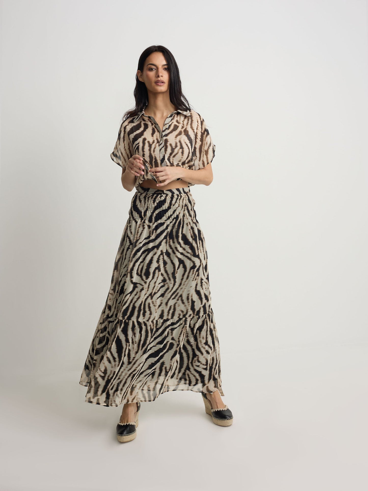 Falda larga estampado animal print negros