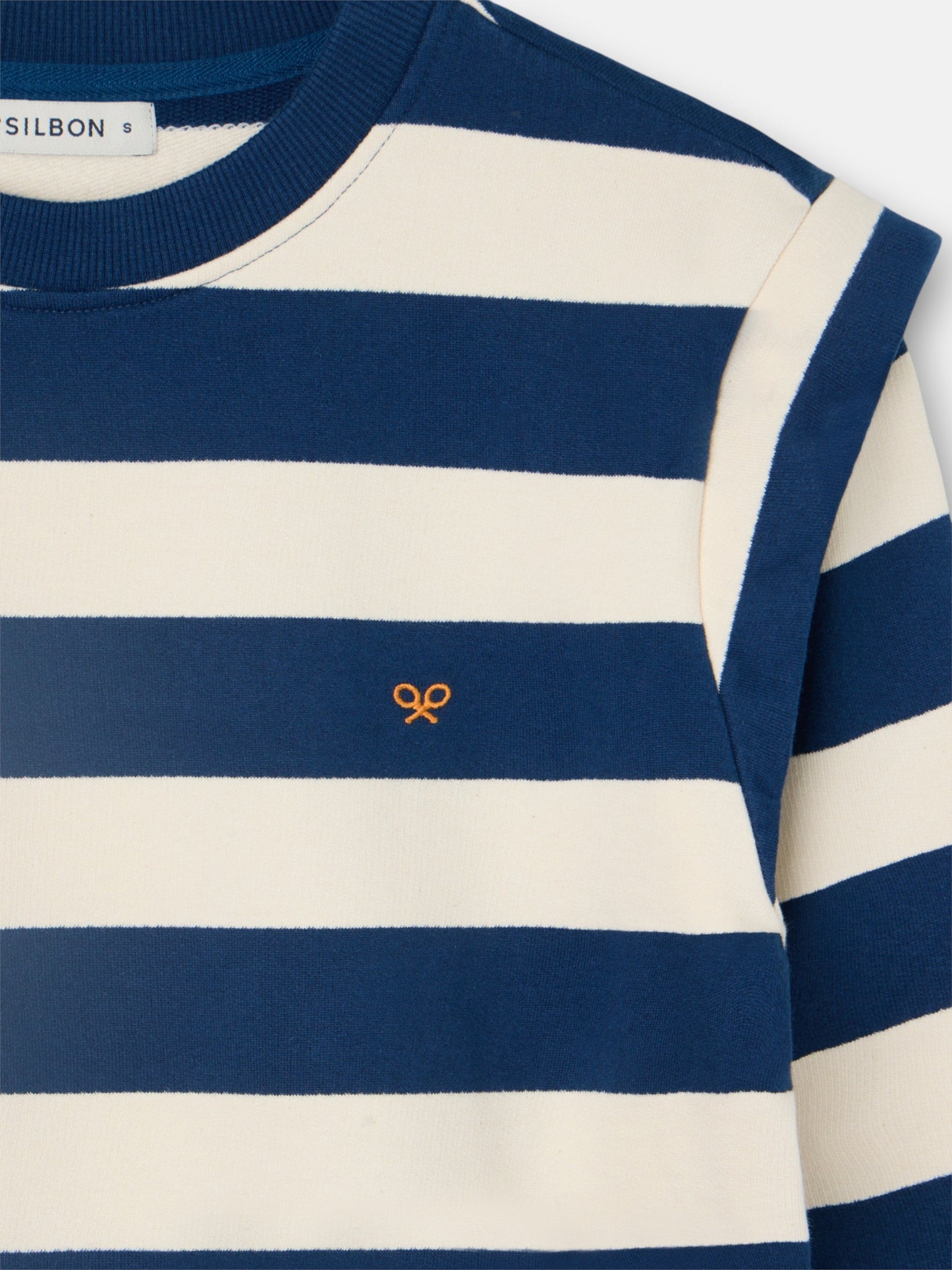 Sudadera woman hombreras rayas azules