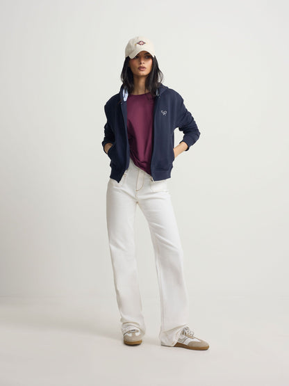 Sudadera woman cremallera raqueta marino