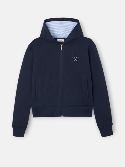 Sudadera woman cremallera raqueta marino