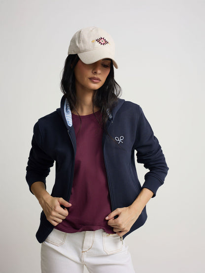 Sudadera woman cremallera raqueta marino