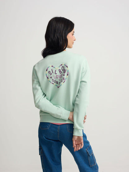Sudadera woman corazon love verde