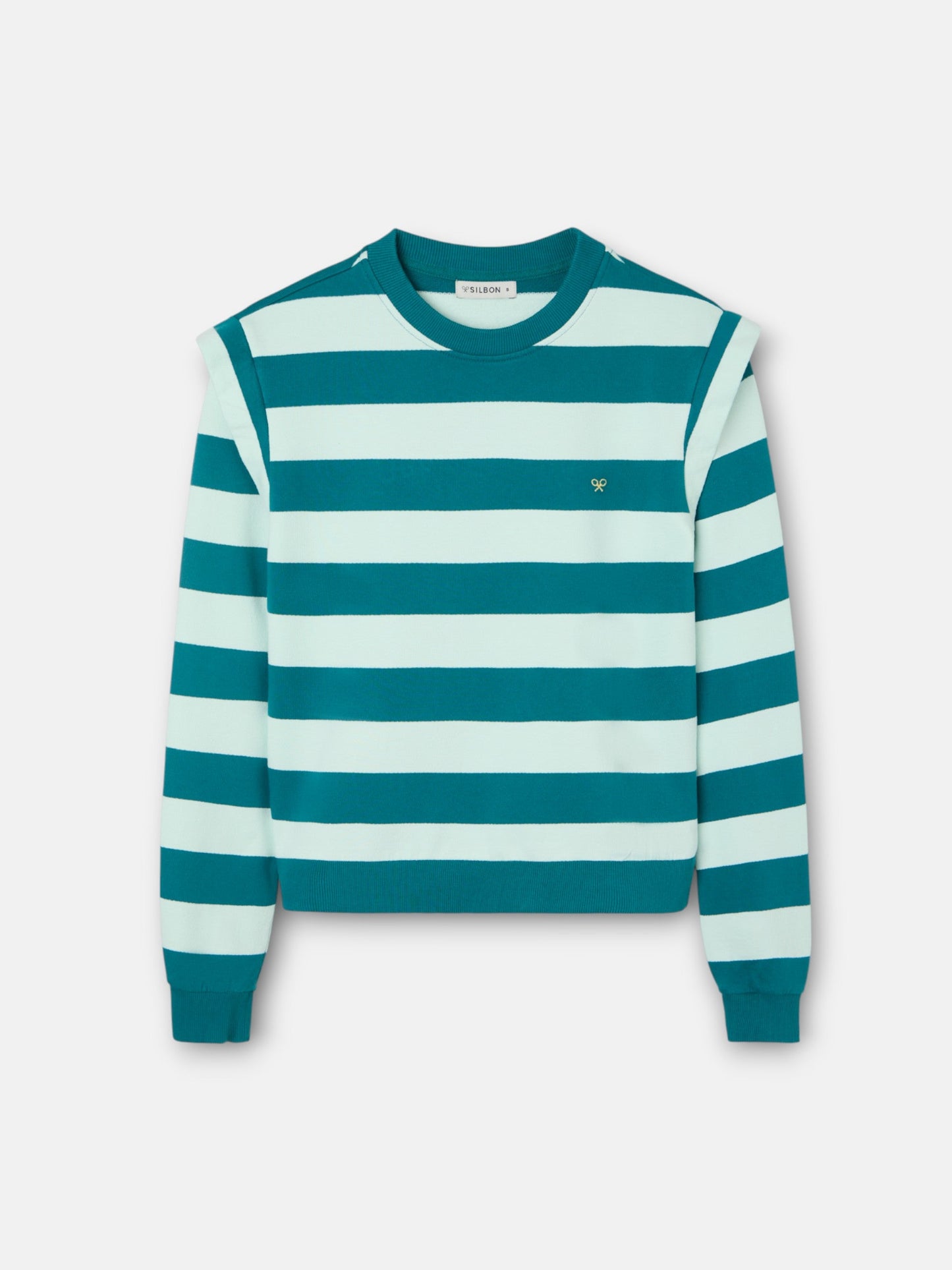 Sudadera woman hombreras rayas verdes