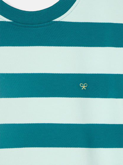 Sudadera woman hombreras rayas verdes