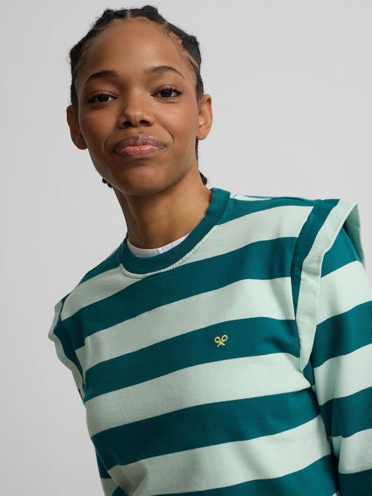 Sudadera woman hombreras rayas verdes