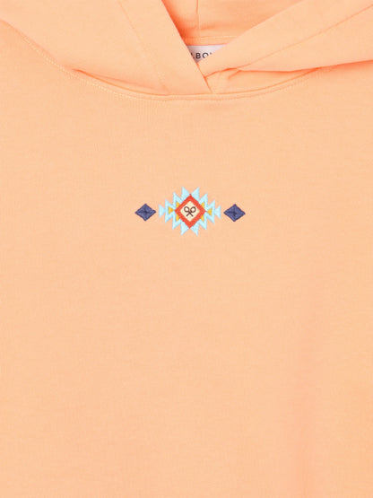 Sudadera woman capucha raqueta etnica naranja