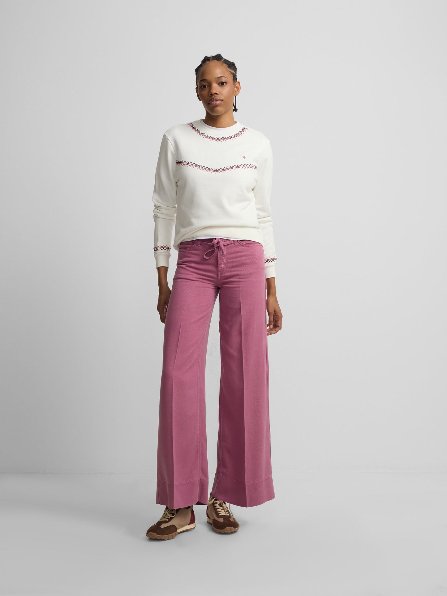 Sudadera woman bordados etnicos cruda