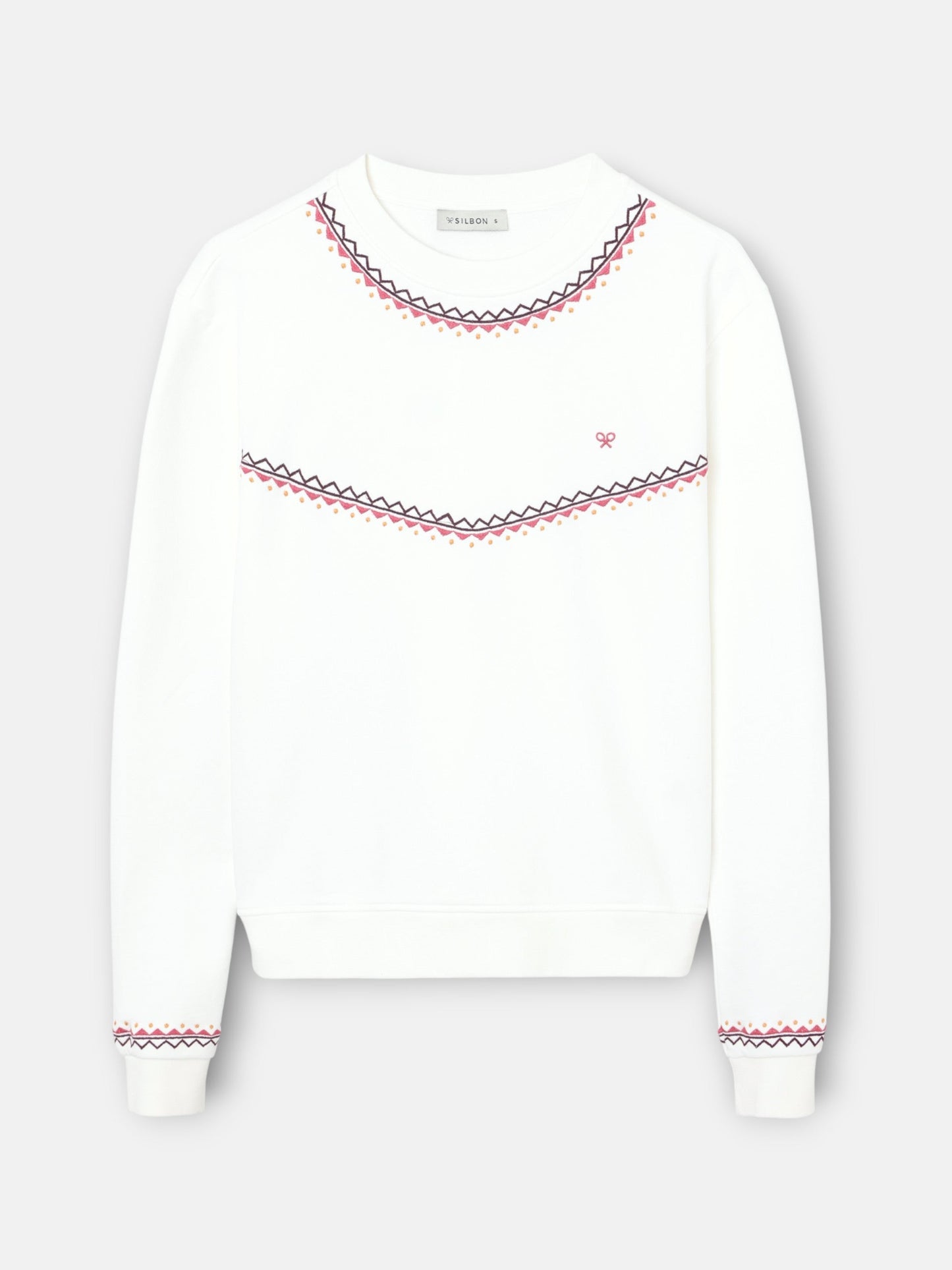 Sudadera woman bordados etnicos cruda
