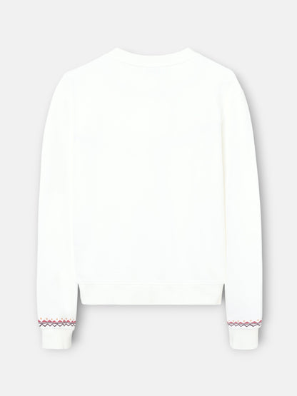 Sudadera woman bordados etnicos cruda
