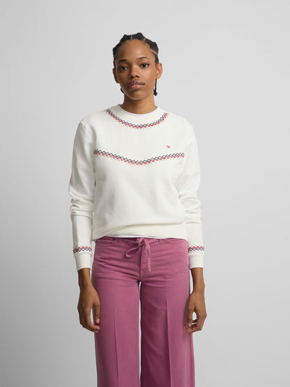 Sudadera woman bordados etnicos cruda