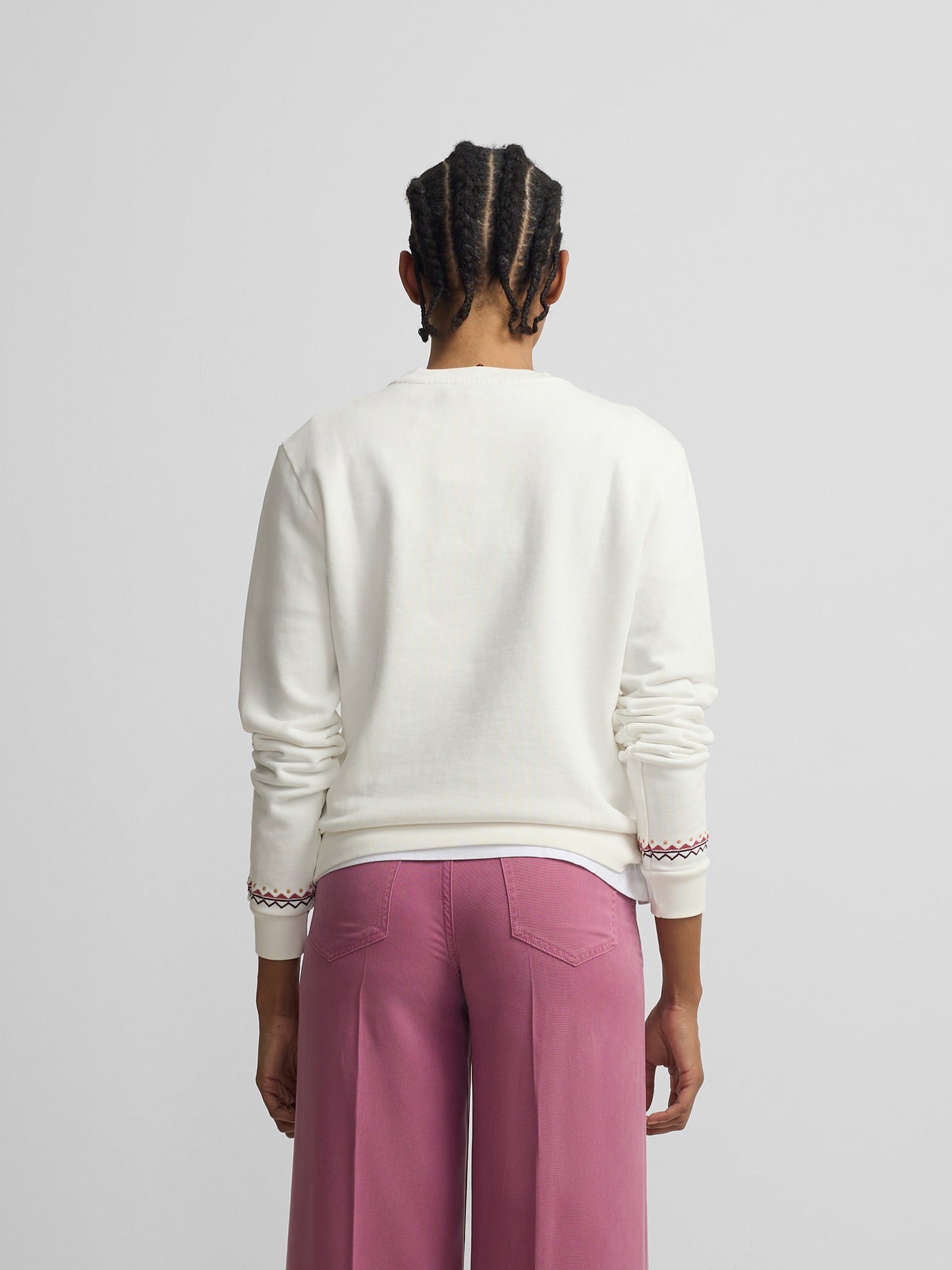 Sudadera woman bordados etnicos cruda