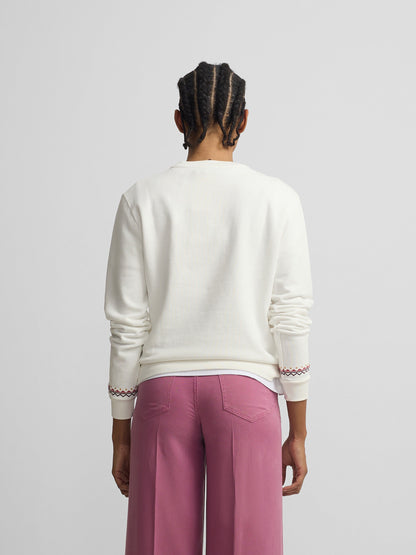 Sudadera woman bordados etnicos cruda