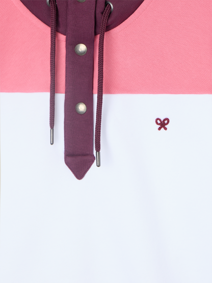 Sudadera woman cuello botones rosas