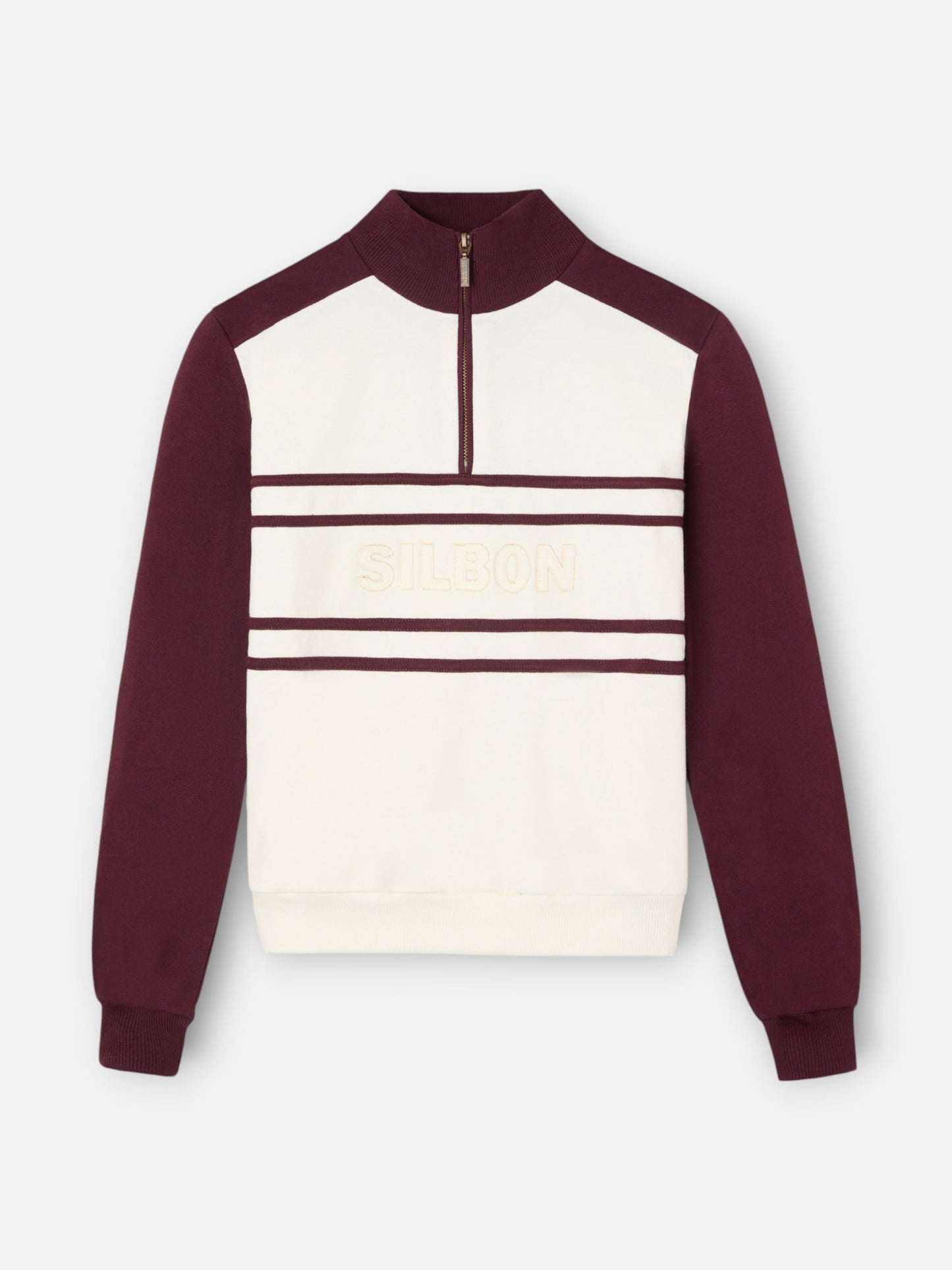 Sudadera woman cremallera silbon granate