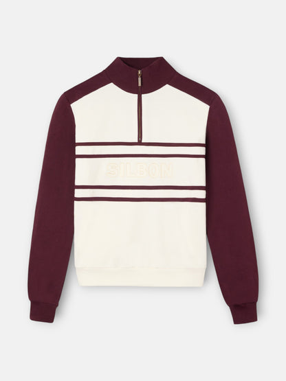 Sudadera woman cremallera silbon granate