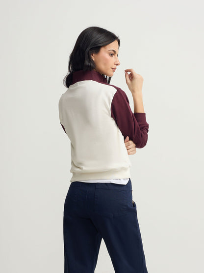 Sudadera woman cremallera silbon granate