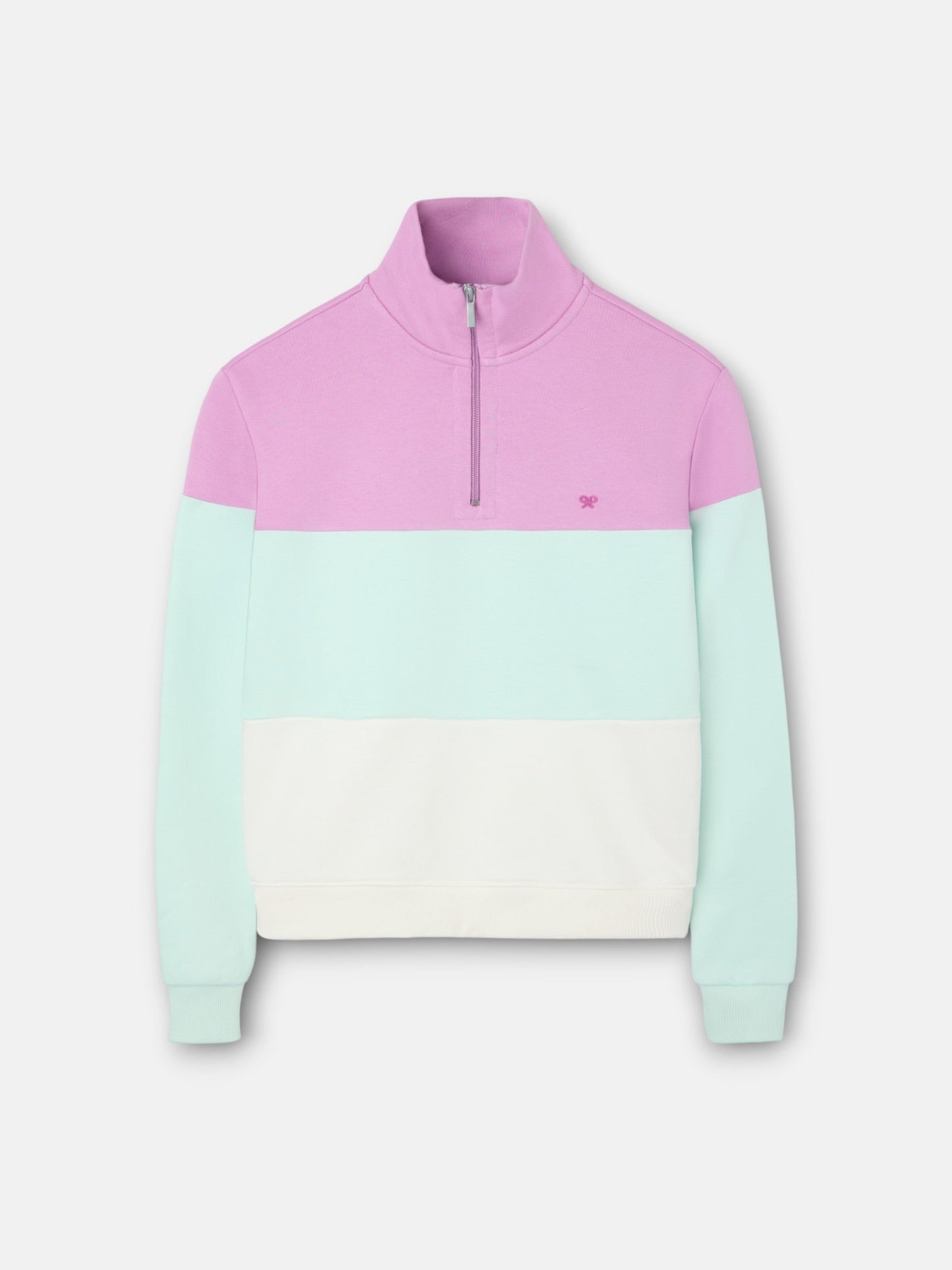 Sudadera woman tricolor morado y verde