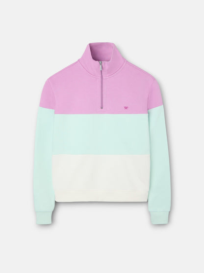 Sudadera woman tricolor morado y verde