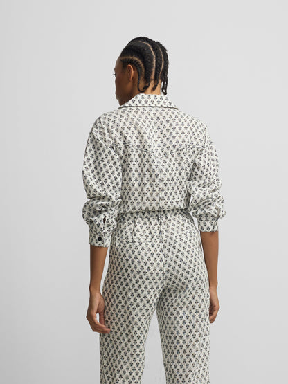 Mono lino estampado blanco