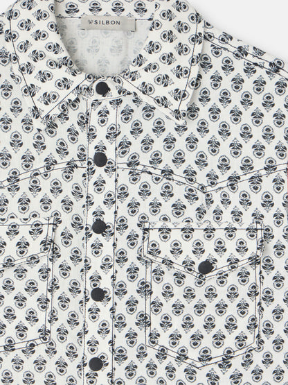 Mono lino estampado blanco