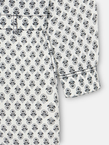 Mono lino estampado blanco