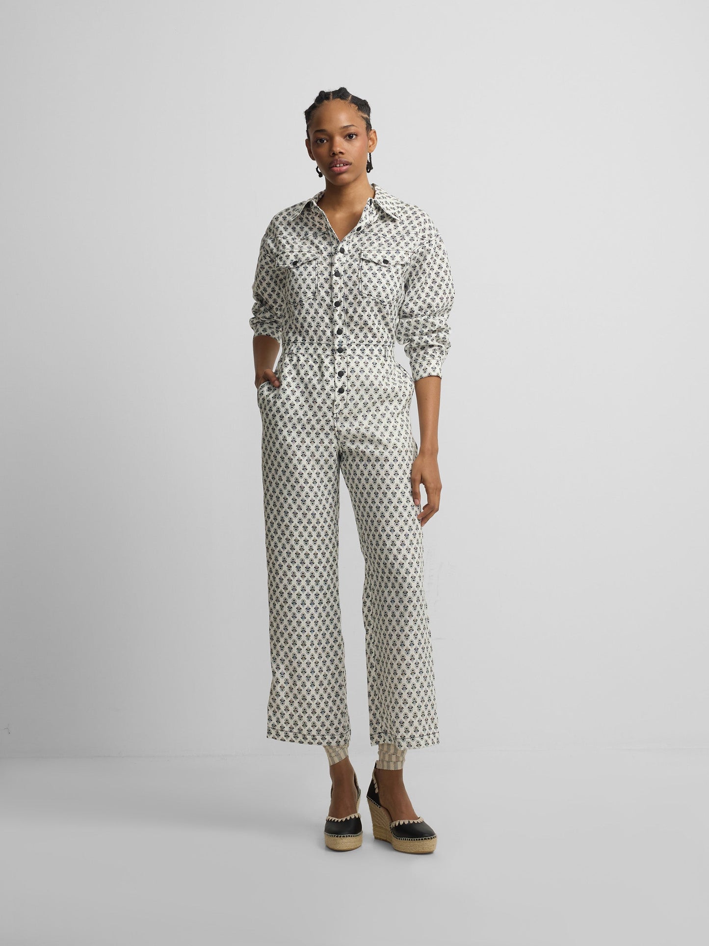 Mono lino estampado blanco