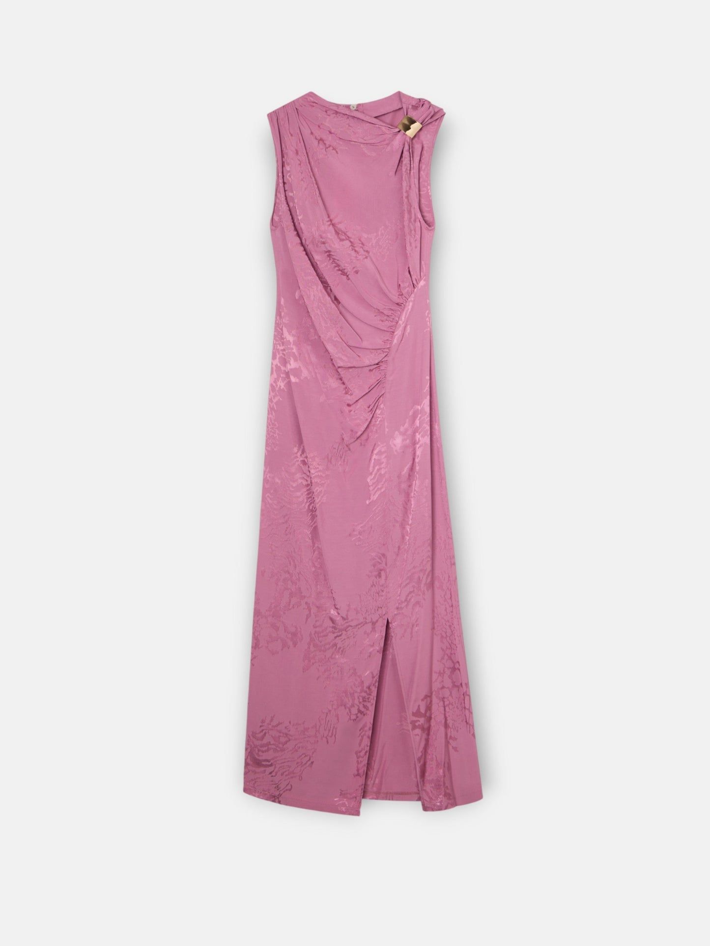 Vestido midi lencero jacquard morado