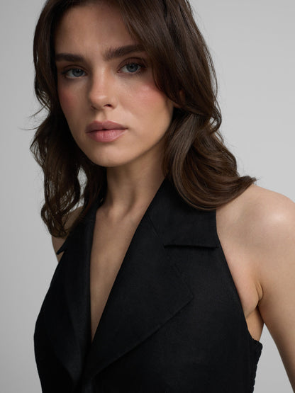 Mono halter lino negro