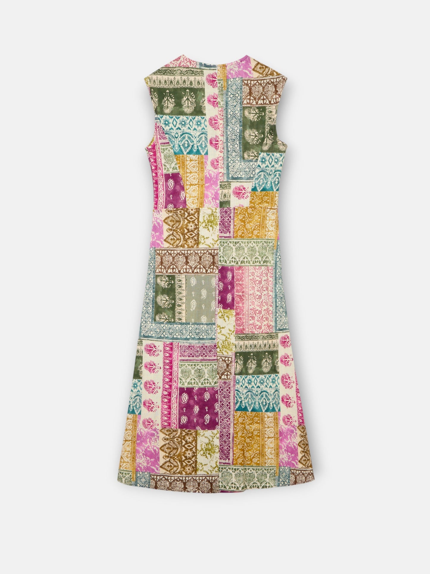 Vestido midi estampado patchwork colores