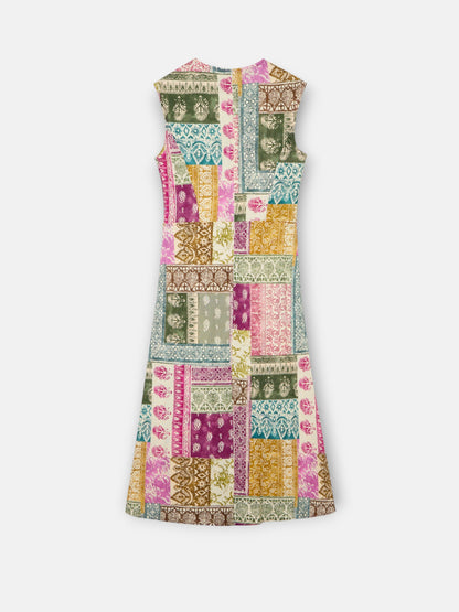 Vestido midi estampado patchwork colores