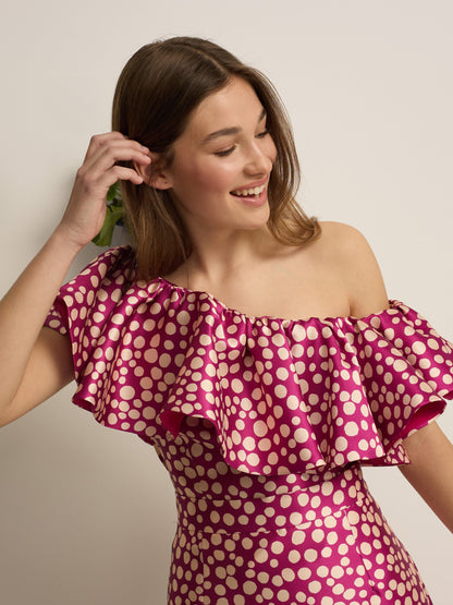 Top event collection estampado morado