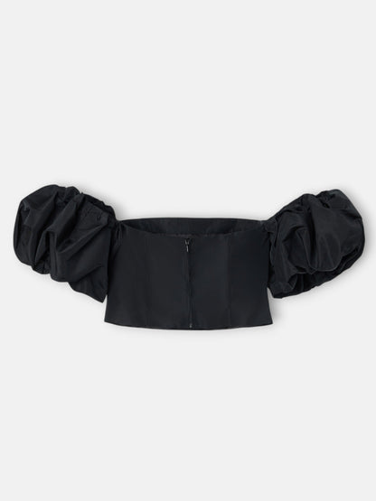 Top CaprilexSilbon tafeta negra
