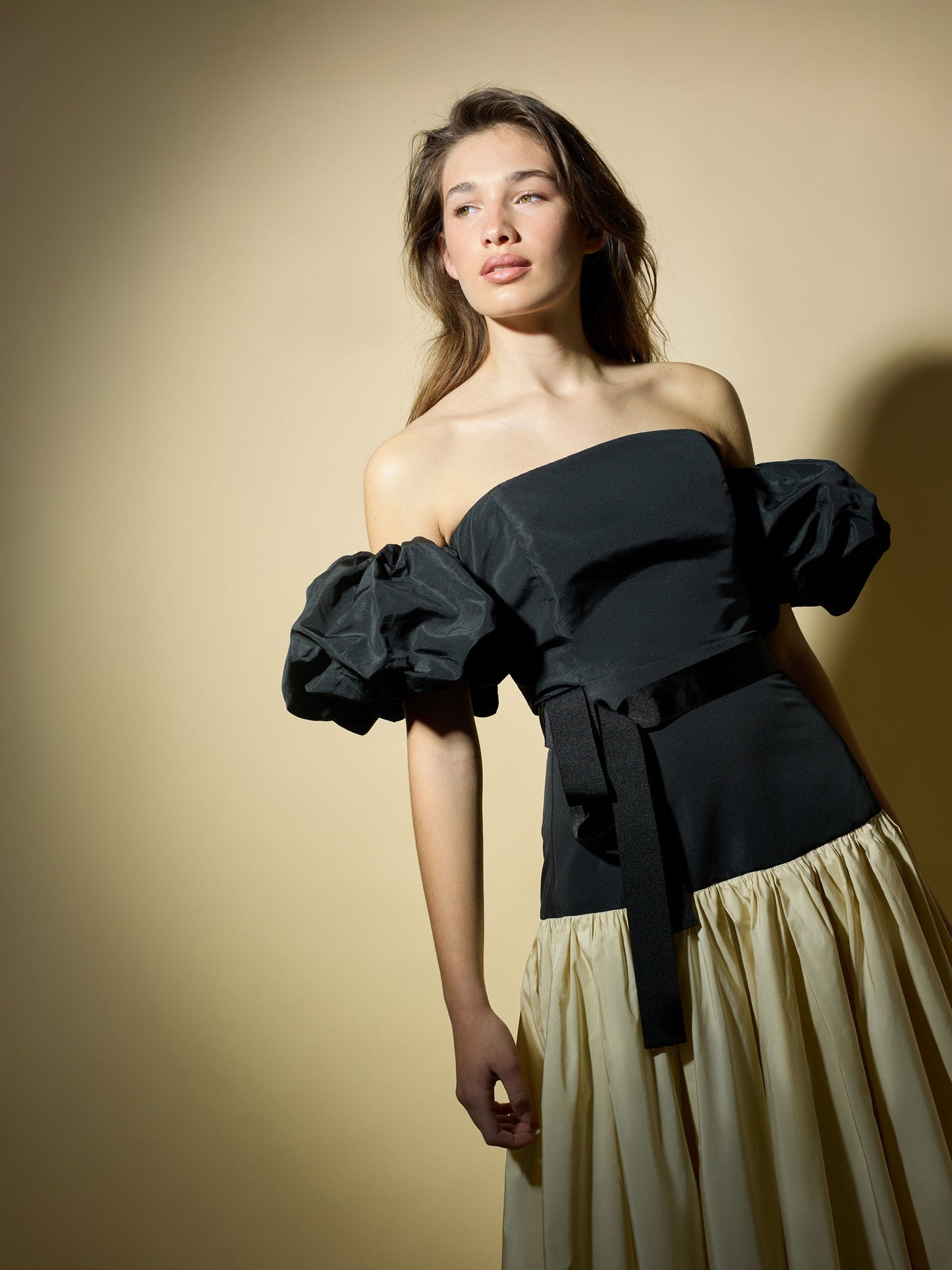Top CaprilexSilbon tafeta negra