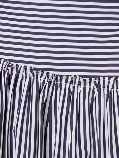 Falda midi unique rayas azul marino