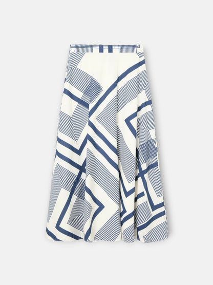 Falda midi unique estampado azul