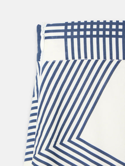 Falda midi unique estampado azul