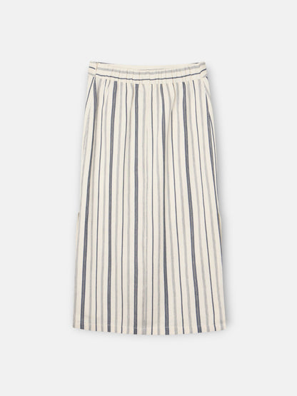 Falda midi unique rayas azul y beige