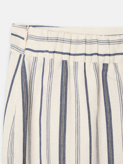 Falda midi unique rayas azul y beige