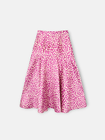 Falda event collection midi estampado morado