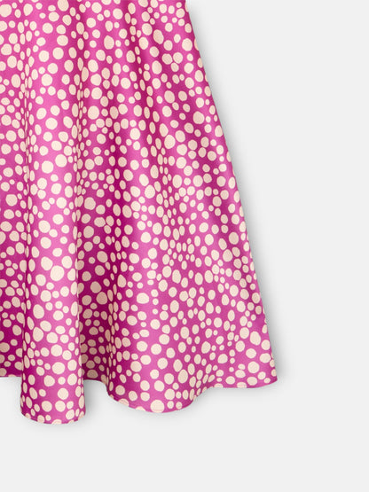 Falda event collection midi estampado morado