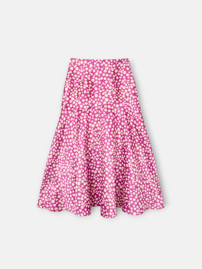 Falda event collection midi estampado morado