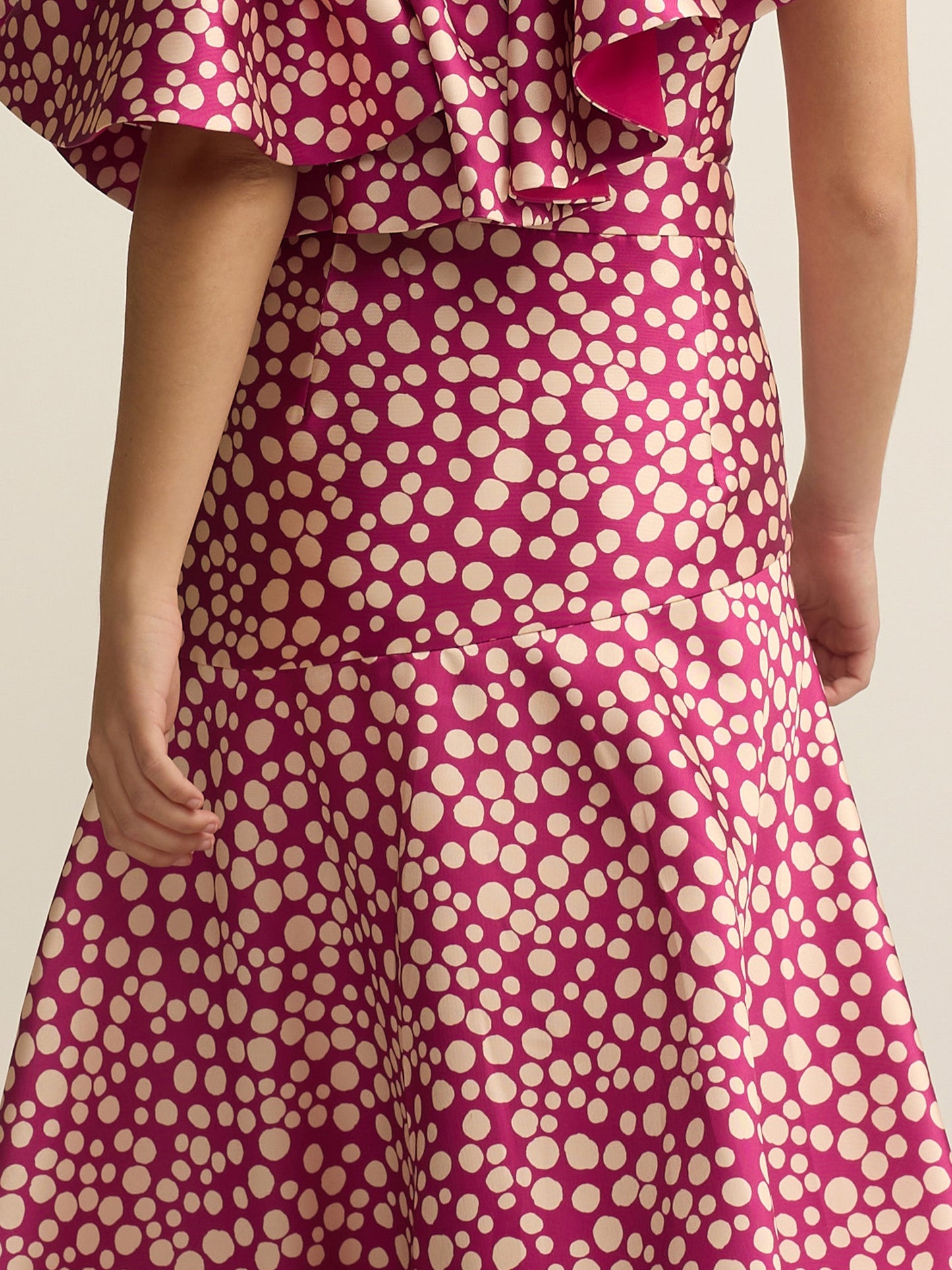 Falda event collection midi estampado morado